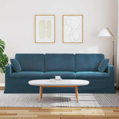Divano Blu 228 x 78 x 80 cm Velluto