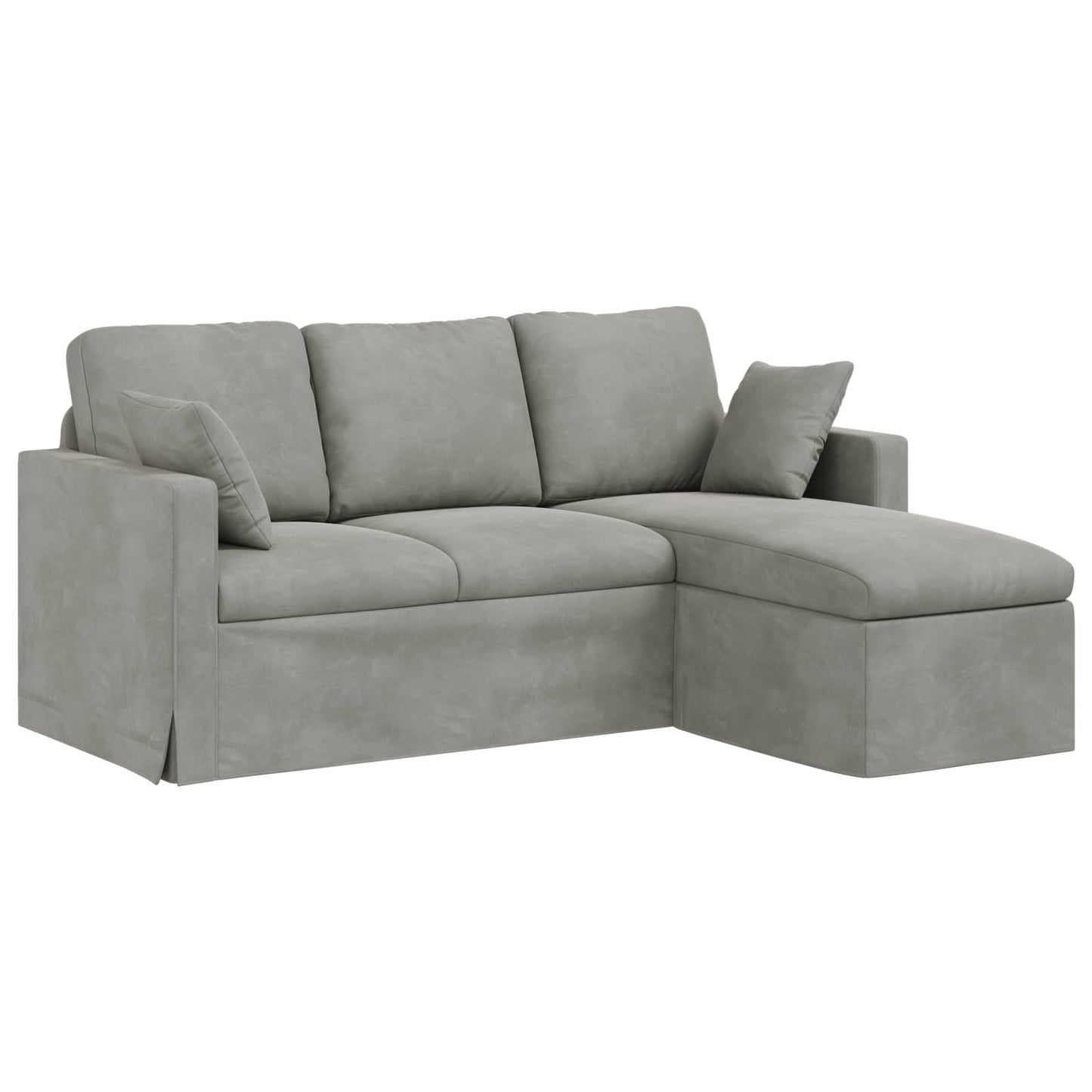 Divano Grigio chiaro 198 x 134 x 80 cm Velluto