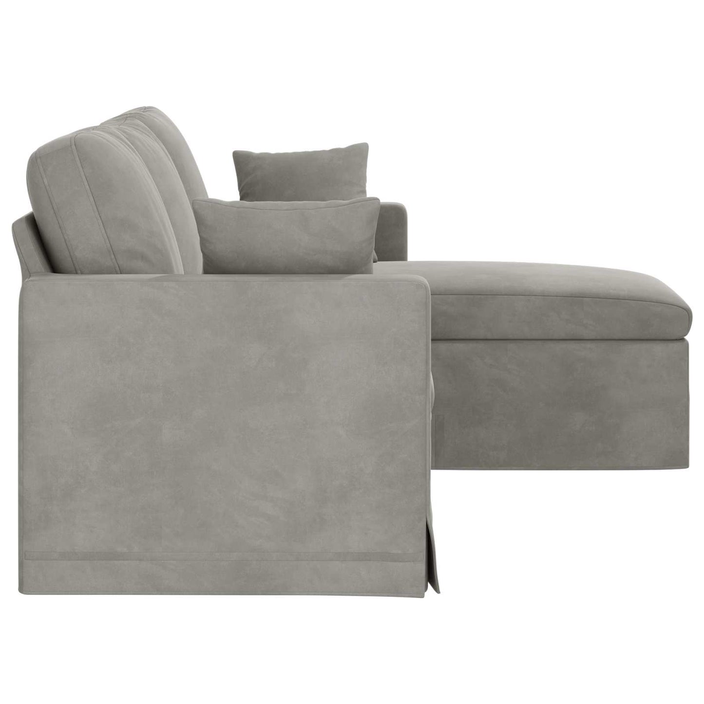 Divano Grigio chiaro 198 x 134 x 80 cm Velluto