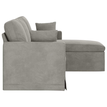 Divano Grigio chiaro 198 x 134 x 80 cm Velluto