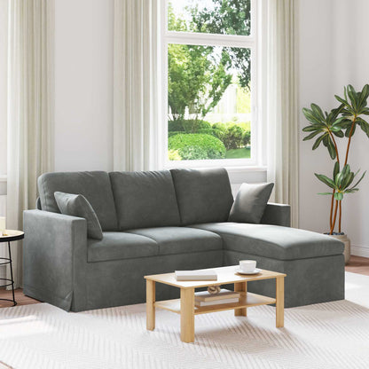 Divano Grigio scuro 198 x 134 x 80 cm Velluto