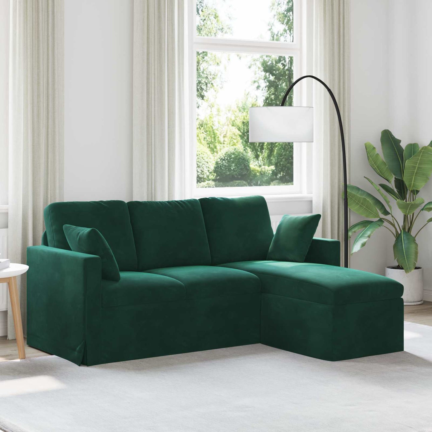 Divano Verde Scuro 198 x 134 x 80 cm Velluto