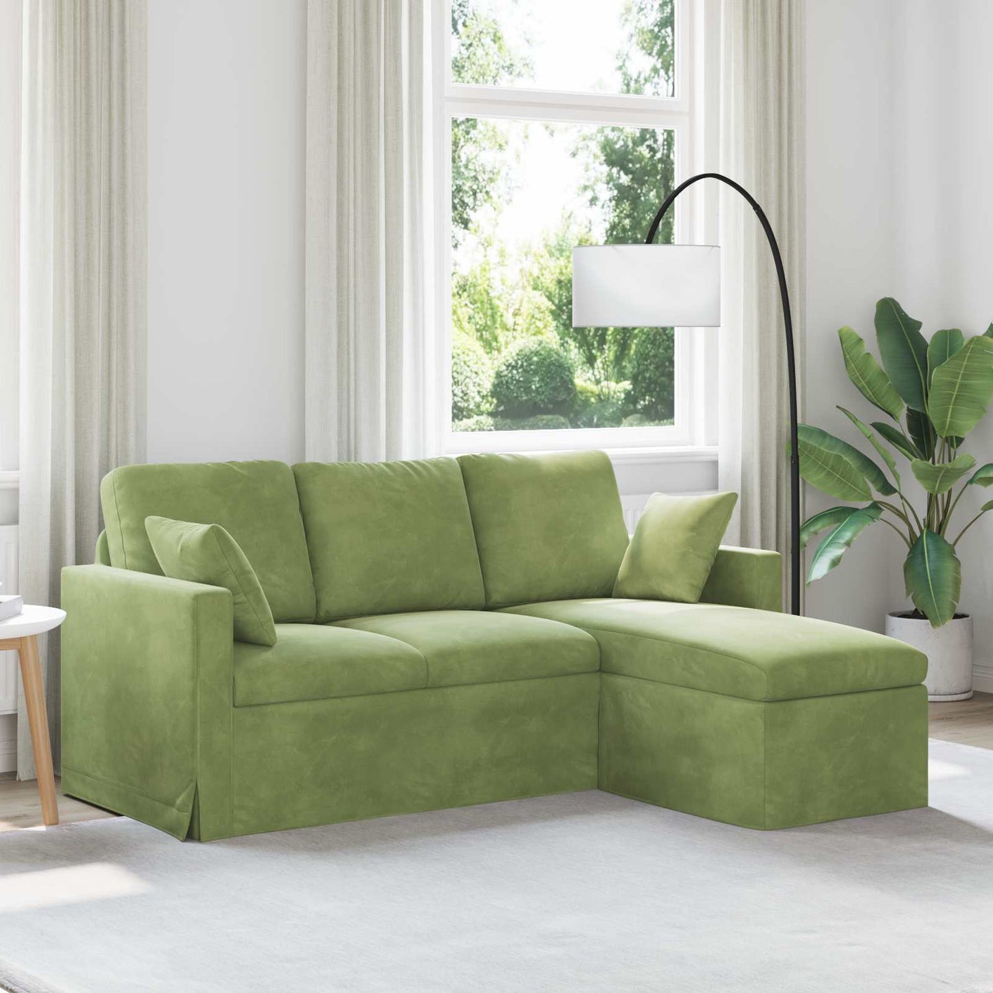 Divano Verde chiaro 198 x 134 x 80 cm Velluto