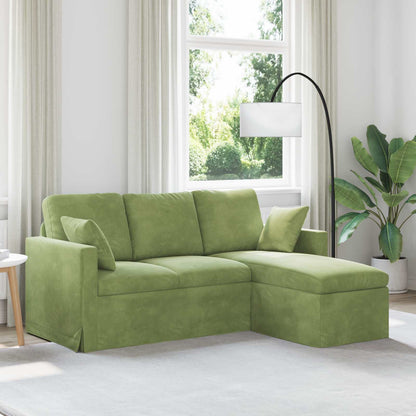 Divano Verde chiaro 198 x 134 x 80 cm Velluto