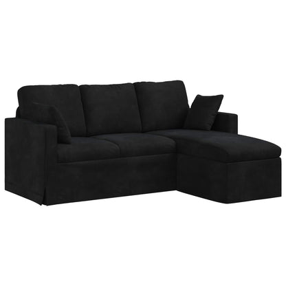 Divano Nero 198 x 134 x 80 cm Velluto