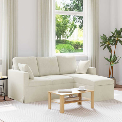 Divano Crema 198 x 134 x 80 cm Velluto