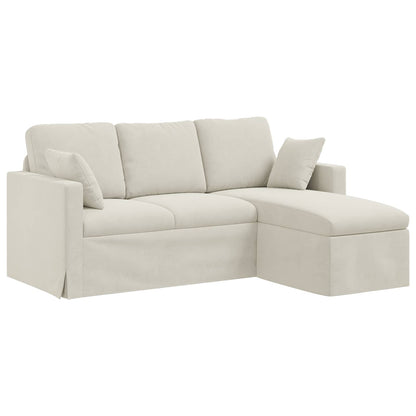 Divano Crema 198 x 134 x 80 cm Velluto
