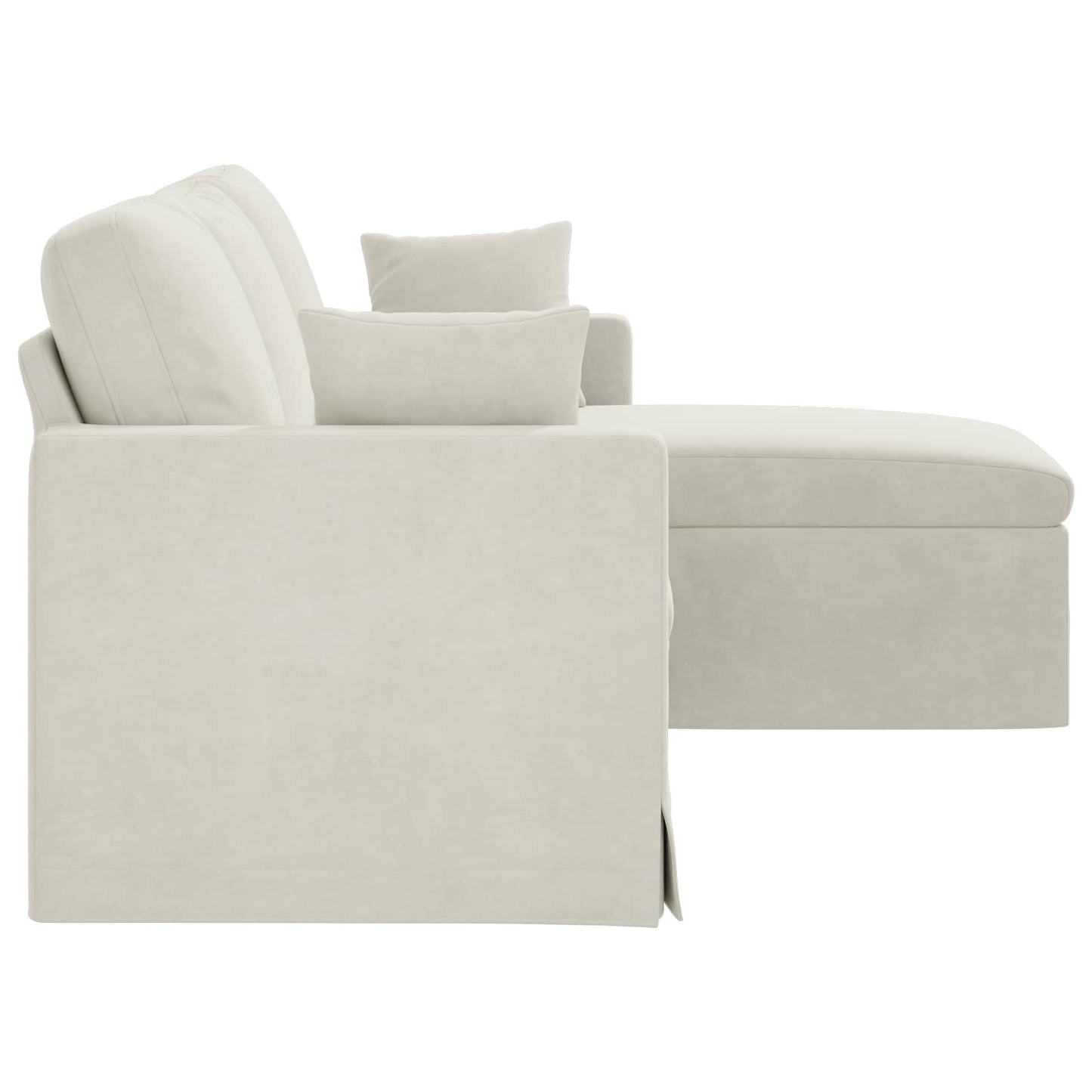 Divano Crema 198 x 134 x 80 cm Velluto