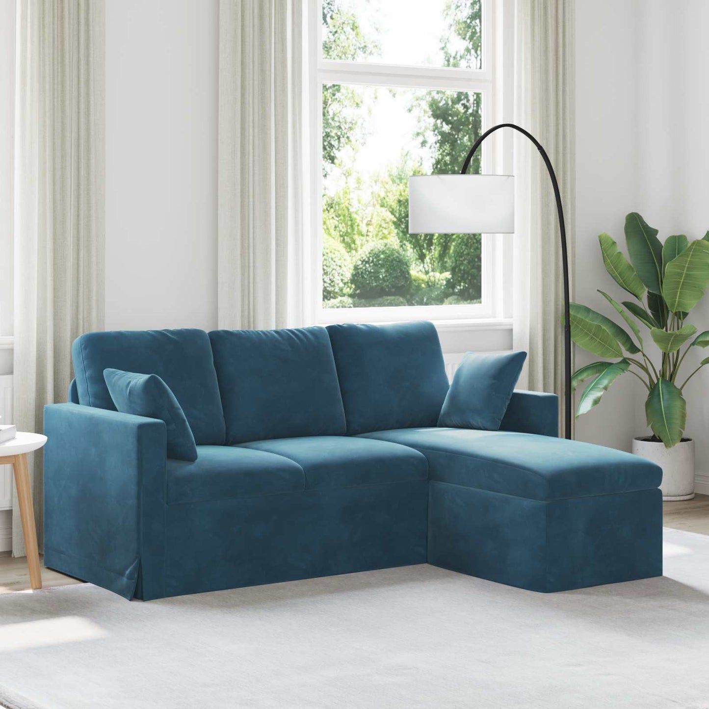 Divano Blu 198 x 134 x 80 cm Velluto