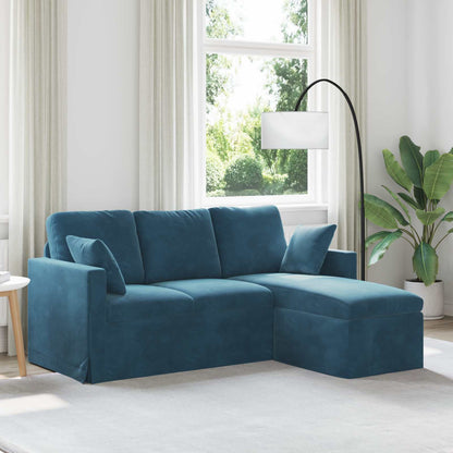 Divano Blu 198 x 134 x 80 cm Velluto