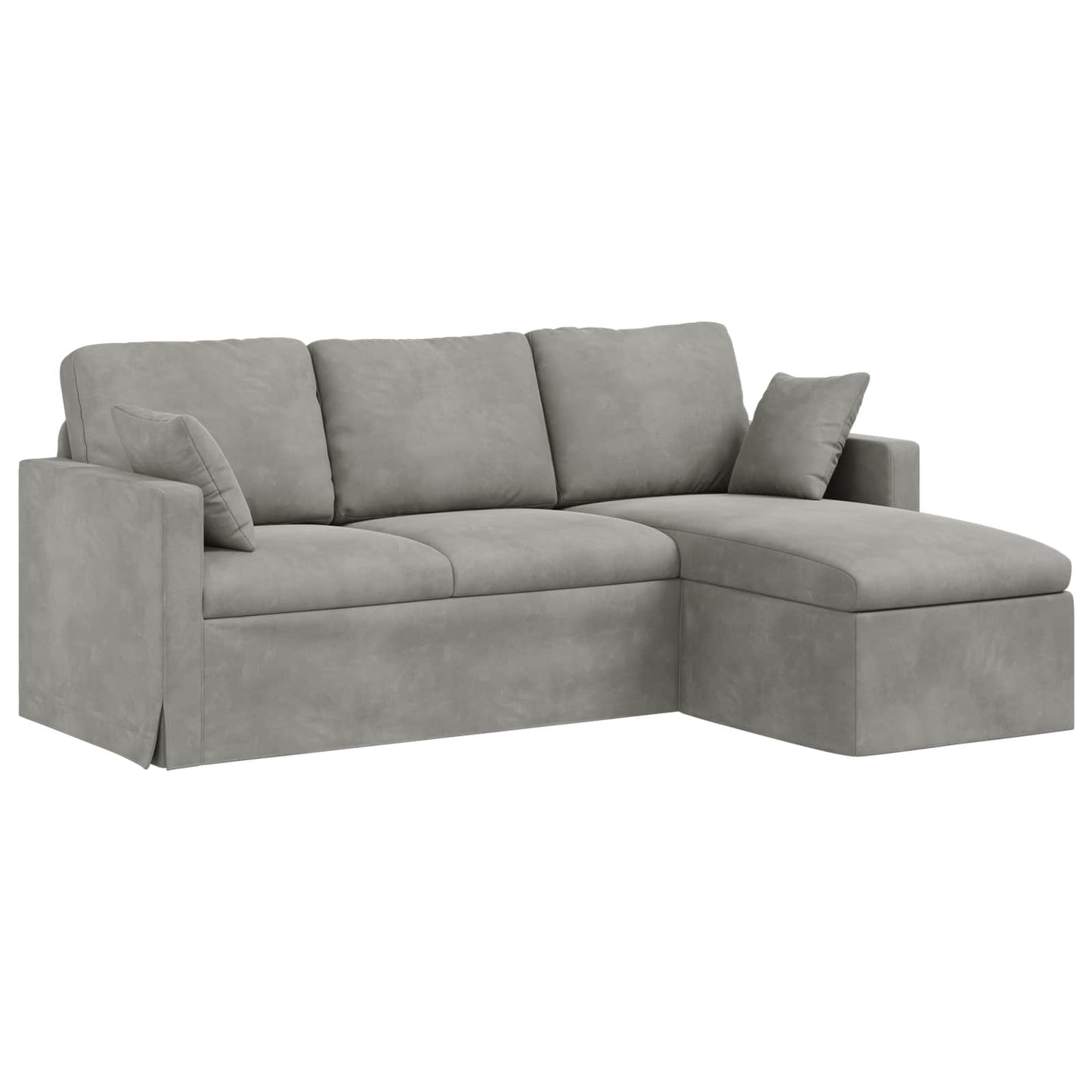 Divano Grigio chiaro 198 x 134 x 80 cm Velluto