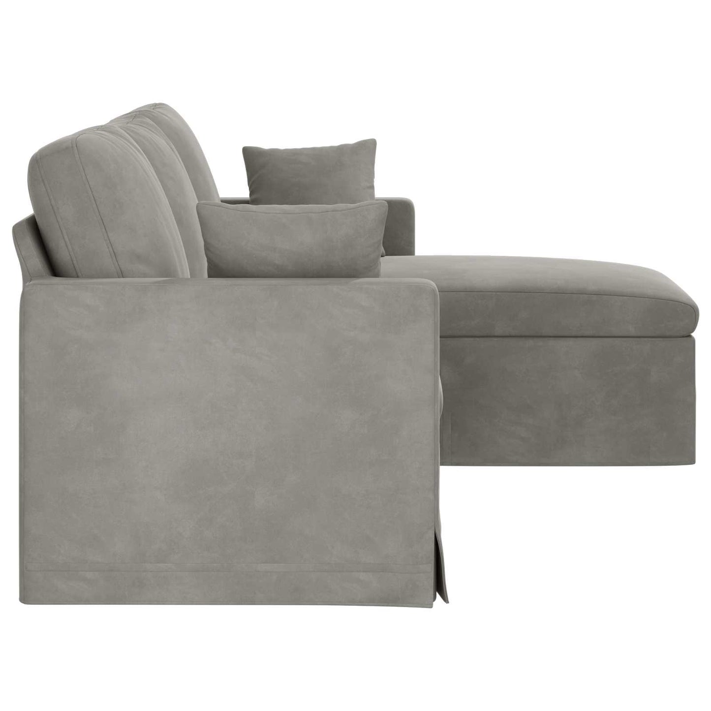 Divano Grigio chiaro 198 x 134 x 80 cm Velluto