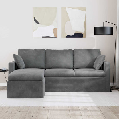 Divano Grigio scuro 198 x 134 x 80 cm Velluto
