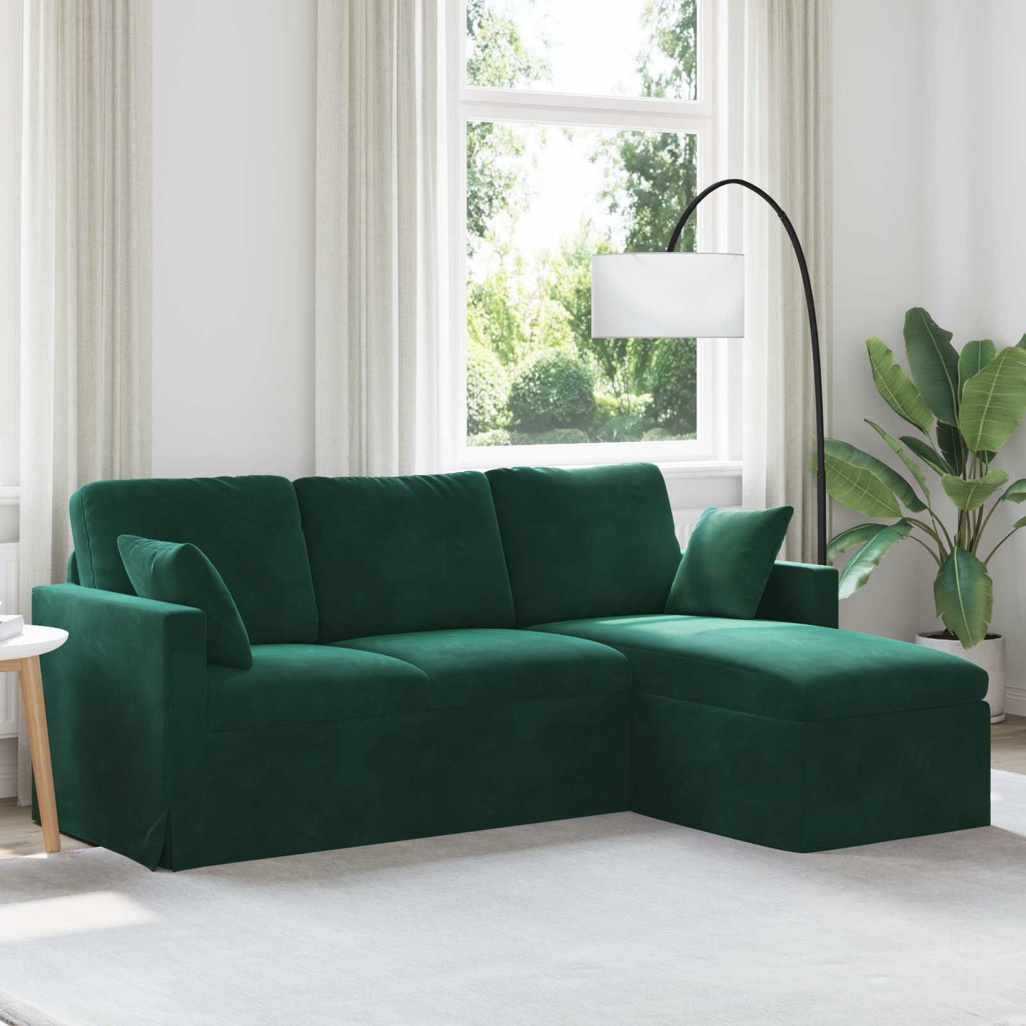 Divano Verde Scuro 198 x 134 x 80 cm Velluto