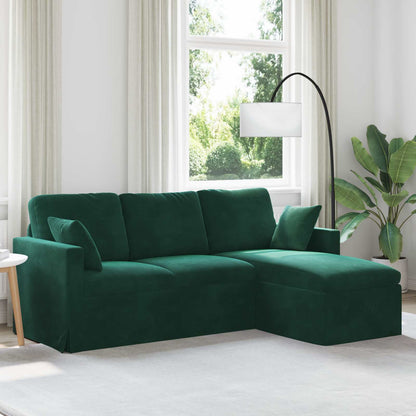 Divano Verde Scuro 198 x 134 x 80 cm Velluto