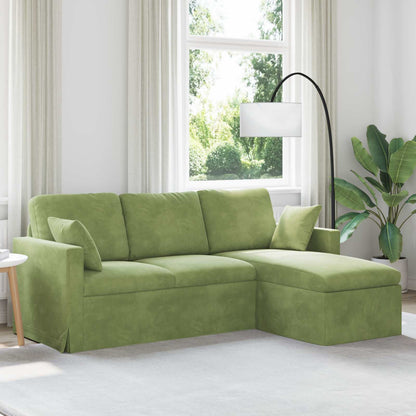 Divano Verde chiaro 198 x 134 x 80 cm Velluto