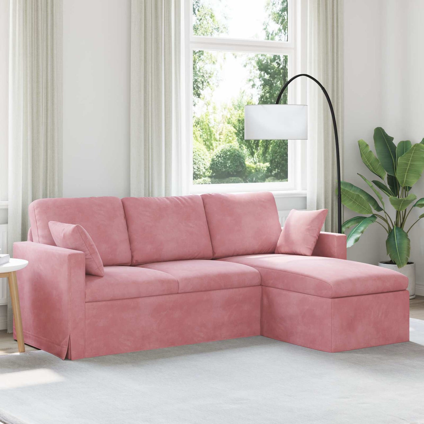 Divano Rosa 198 x 134 x 80 cm Velluto
