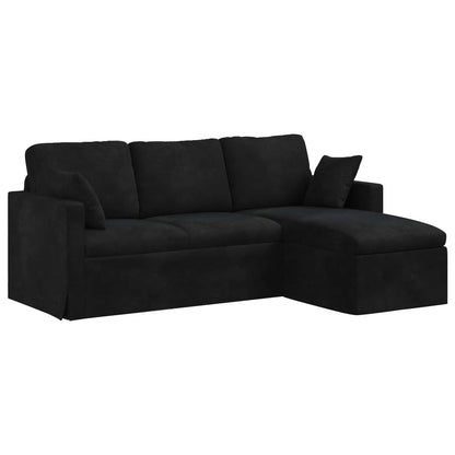 Divano Nero 198 x 134 x 80 cm Velluto