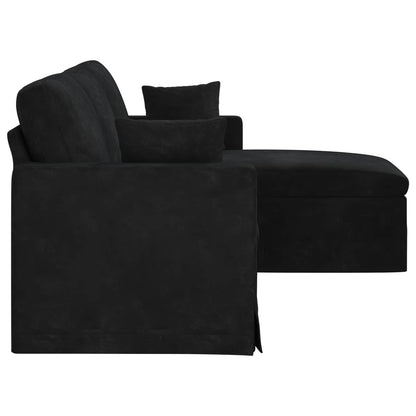 Divano Nero 198 x 134 x 80 cm Velluto