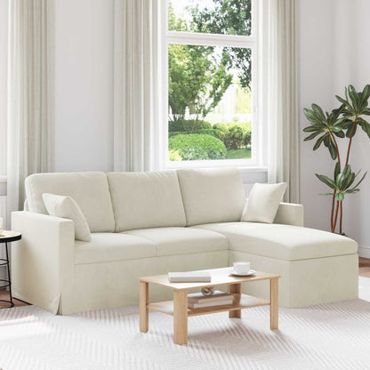 Divano Crema 198 x 134 x 80 cm Velluto