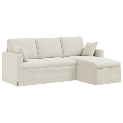 Divano Crema 198 x 134 x 80 cm Velluto