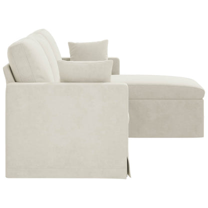 Divano Crema 198 x 134 x 80 cm Velluto