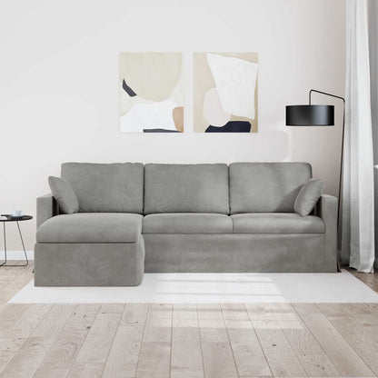 Divano Grigio chiaro 198 x 134 x 80 cm Velluto