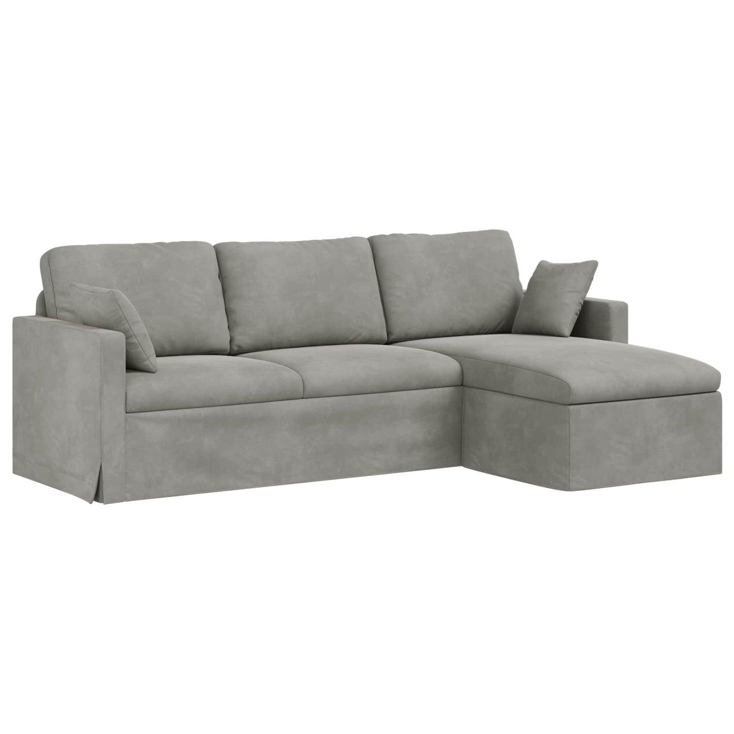 Divano Grigio chiaro 198 x 134 x 80 cm Velluto