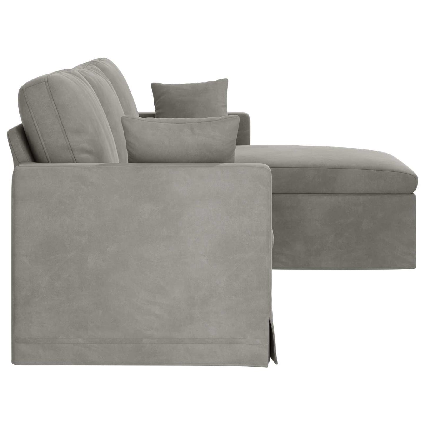 Divano Grigio chiaro 198 x 134 x 80 cm Velluto