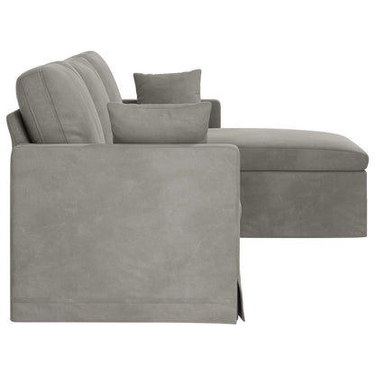 Divano Grigio chiaro 198 x 134 x 80 cm Velluto