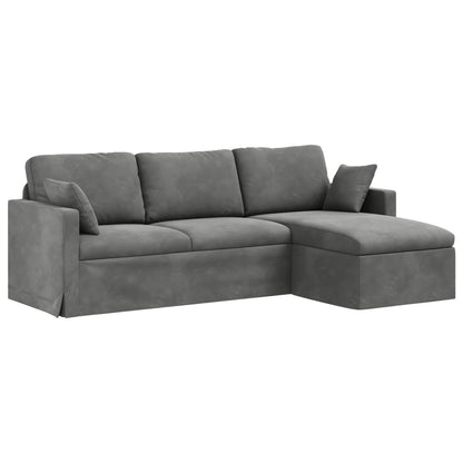 Divano Grigio scuro 198 x 134 x 80 cm Velluto