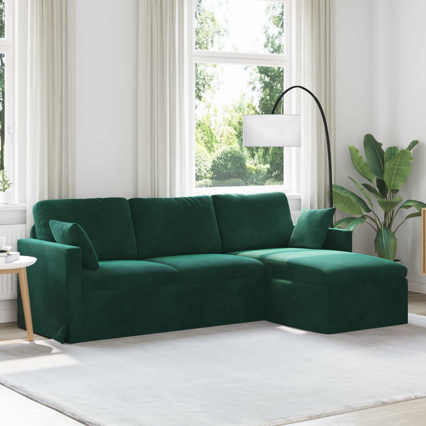Divano Verde Scuro 198 x 134 x 80 cm Velluto