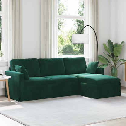 Divano Verde Scuro 198 x 134 x 80 cm Velluto