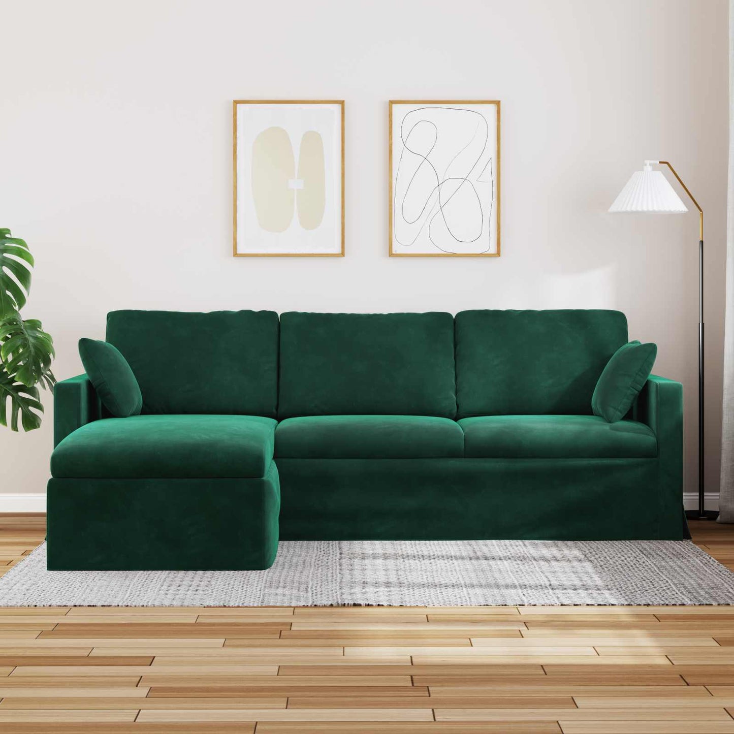 Divano Verde Scuro 198 x 134 x 80 cm Velluto