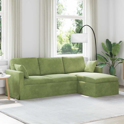 Divano Verde chiaro 198 x 134 x 80 cm Velluto