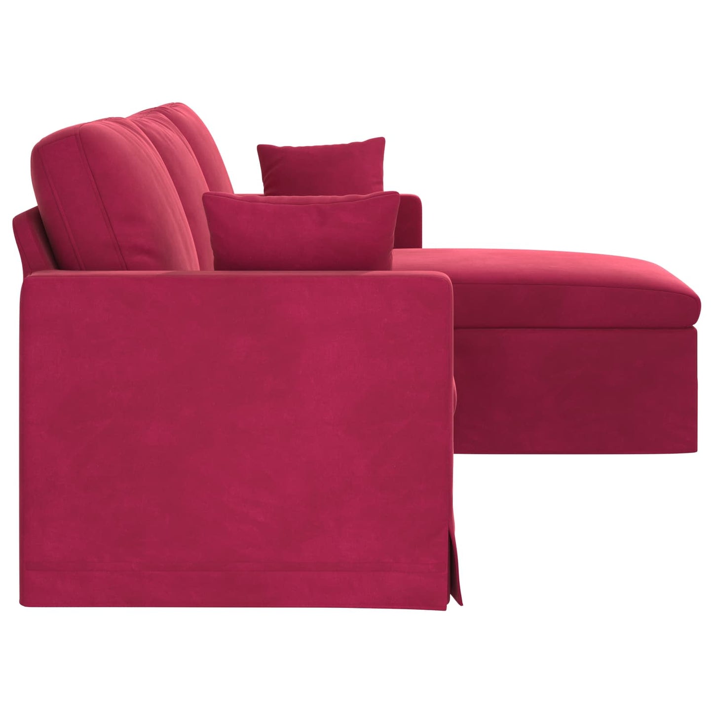Divano Rosso Vino 198 x 134 x 80 cm Velluto
