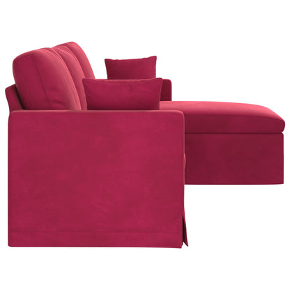 Divano Rosso Vino 198 x 134 x 80 cm Velluto