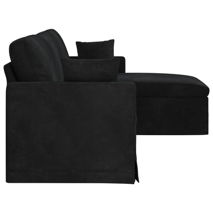 Divano Nero 198 x 134 x 80 cm Velluto
