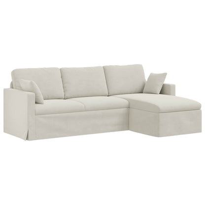 Divano Crema 198 x 134 x 80 cm Velluto