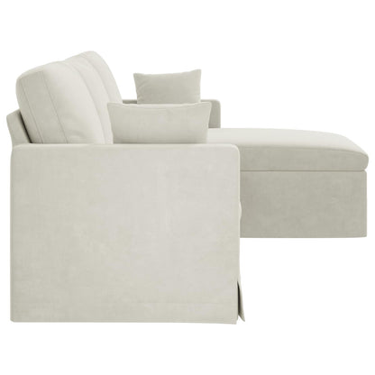 Divano Crema 198 x 134 x 80 cm Velluto