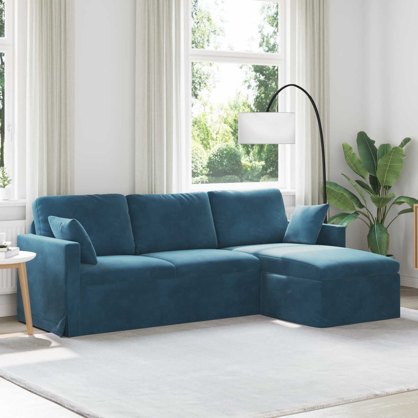 Divano Blu 198 x 134 x 80 cm Velluto