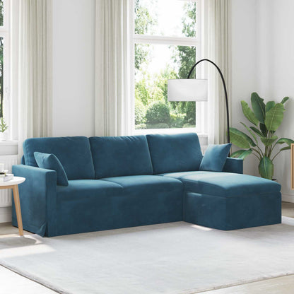 Divano Blu 198 x 134 x 80 cm Velluto