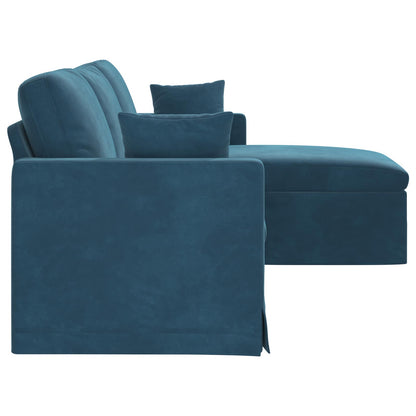 Divano Blu 198 x 134 x 80 cm Velluto