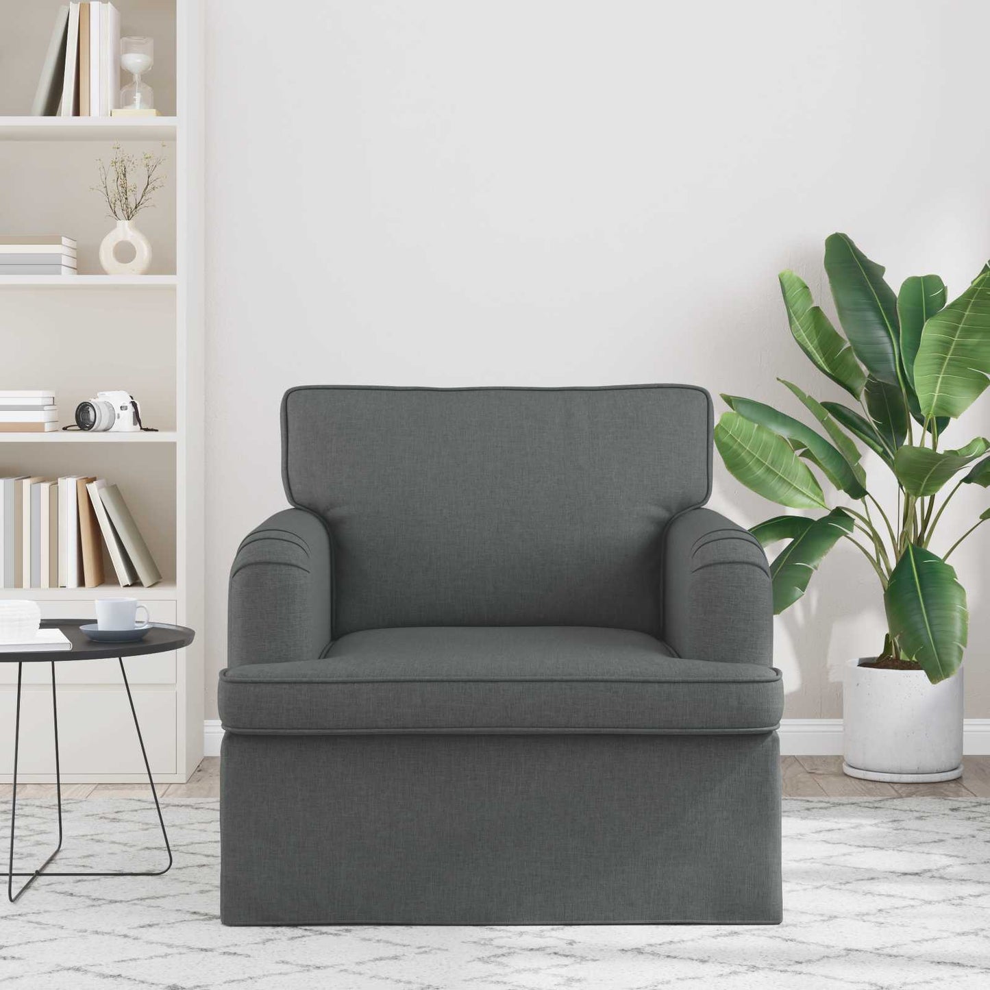 Divano Grigio scuro 84 x 80 x 85 cm Tessuto
