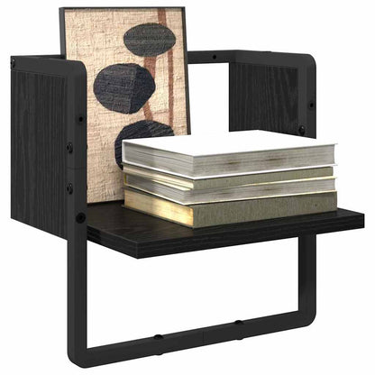 Scaffale da parete con lo scaffale Rovere Nero 30 x 25 x 30 cm