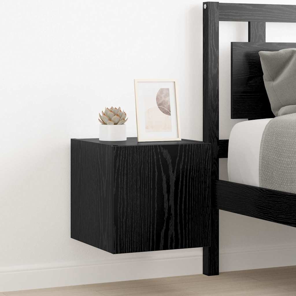 Mobile TV da parete Rovere Nero 30,5 x 35 x 30 cm