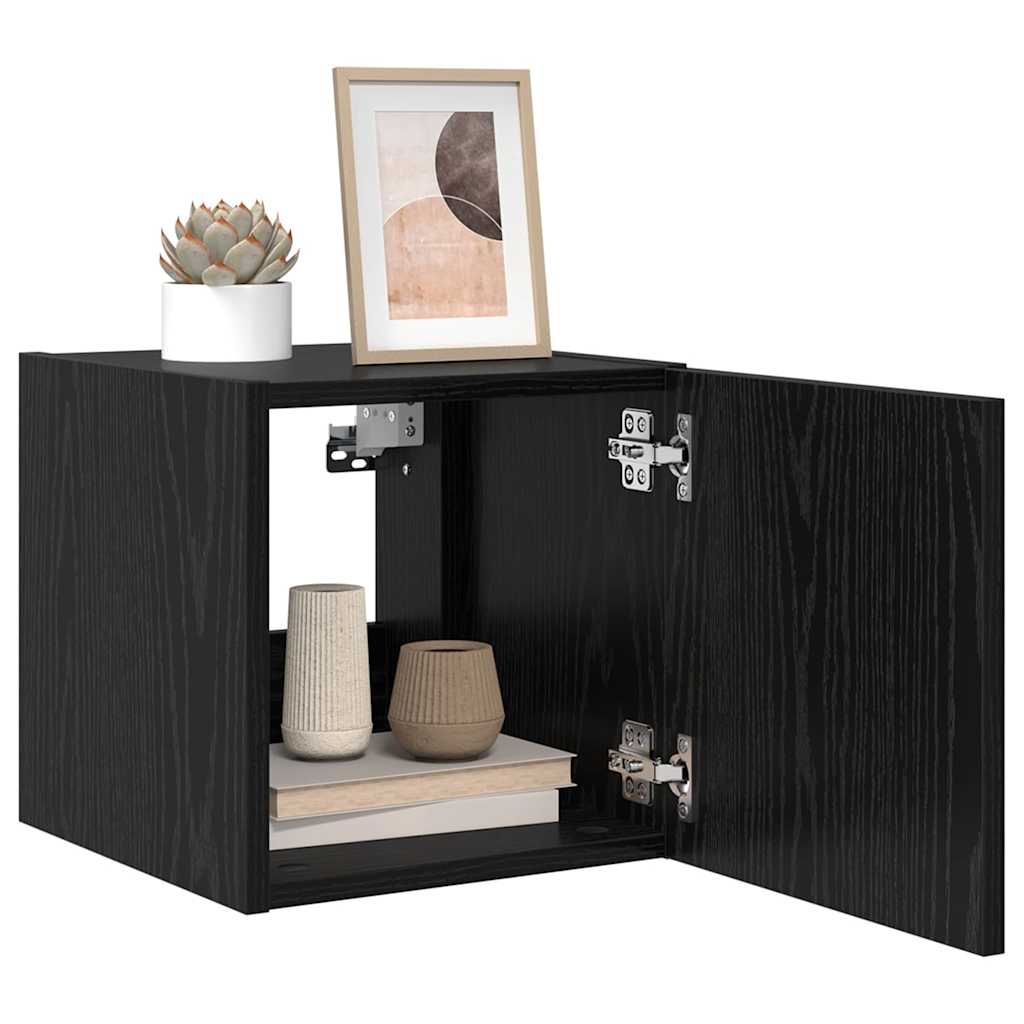 Mobile TV da parete Rovere Nero 30,5 x 35 x 30 cm