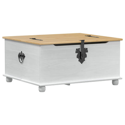 storage box con cassetto Bianco 90 x 78 x 45 cm Pino massello