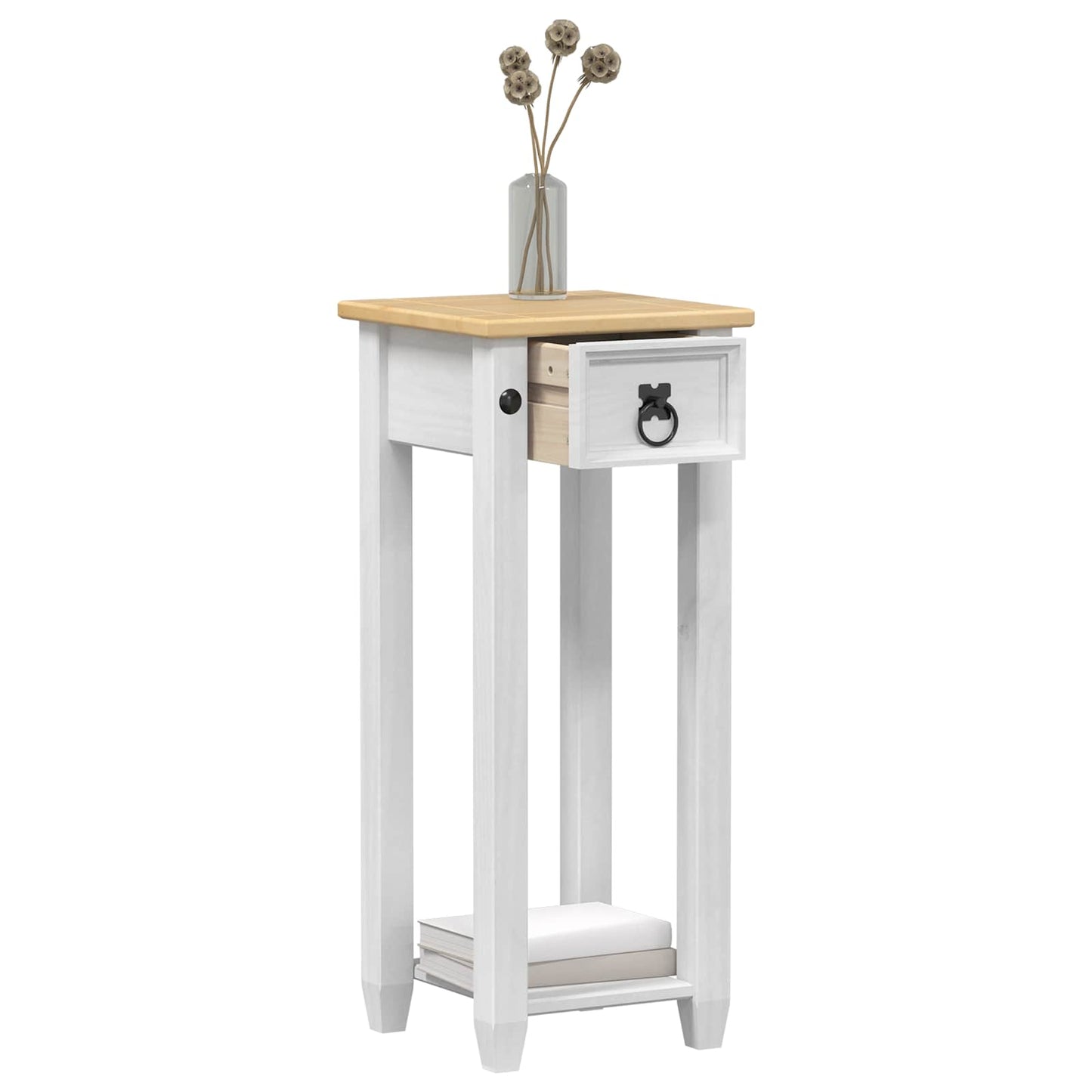 Supporto per piante Bianco 30 x 30 x 73 cm Pino massello