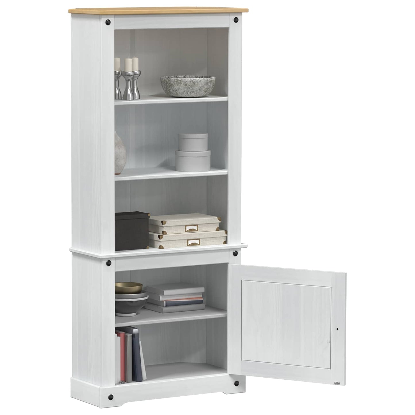 Credenza Bianco 74 x 38 x 170 cm Pino massello